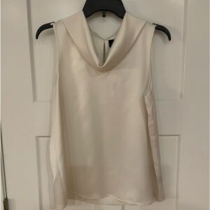 Draped neckline sleeveless blouse. Medium